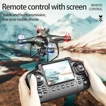 Dual Camera Screen-Controlled Aerial Drone with Cool Night Navigation Lights - Remote Control UAV Toy
