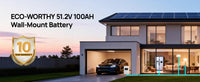 ECO-WORTHY 48V 100Ah Wall-Mount Indoor LiFePO4 Lithium Battery with Conduit Box For Off-Grid Systems, Home Backup Power