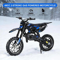 (Maximum load 330lb)Mini 49CC two-stroke gasoline motorcycle, anti-skid tires, front and rear wheel brakes, shock absorbers