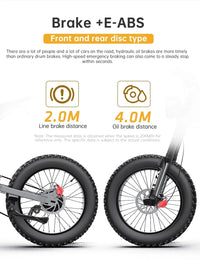 EKXBike X21 Readygo Adult E-bike 2000W Powerful Motor 48V35AH Battery 55km/h Speed 20'x4.0 Tires Ideal for Snow Mountain Terrain