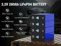 3.2V 280Ah LifePo4 Grade A Lithium iron phosphate battery  DIY12V 24V 48V Rechargeable battery for Solar Home Energy Storage RV