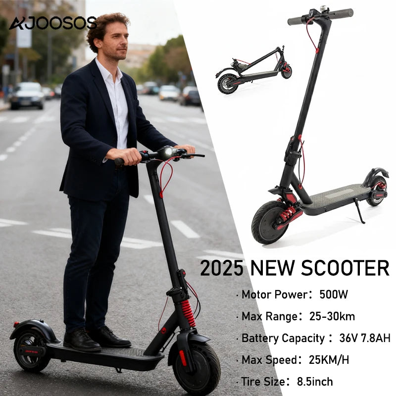 New Electric Scooter X6 for Adults 500W Power Electric Scooter with Dual Shock Absorption Light Weight Foldable E-scooter