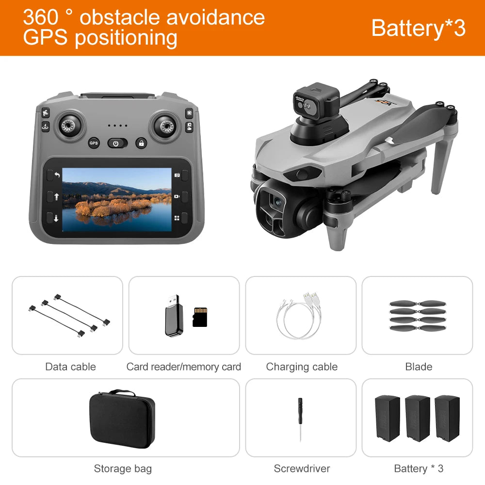 Lenovo V916MAX GPS Return Drone 5G 8K HD 4K Dual Camera Dron Remote With Screen Laser Obstacle Avoidance Drone RC Toys Gifts FPV