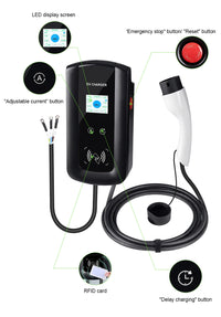 IPENGEN EV Charging Station 11KW Electric Vehicle Car Charger EVSE Wallbox Wallmount 16A Type2 Cable IEC62196 APP Control