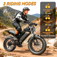 Electric for Adults, 30/38MPH 1500/2000W Peak Motor, 15/20/18/23Ah Long Range Teens Electric EBike with Dual, Customized
