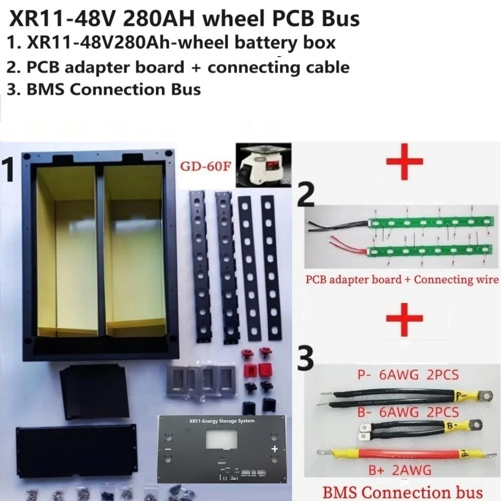 JK Inverter BMS V19 4.3 LCD  XR11-48V280AH 16S 51.2V LiFePO4 Battery Box DIY Kit For EVE CATL 280 310AH Solar Home Energy Storag