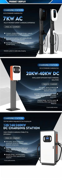 Commercial New Energy Vehicle Charging Pile CCS Electric Car Charger Floor Mounted EV Solar DC Fast Charging Station