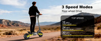 1200W Off Road Electric Scooter for Adults 48V Long Range E-Scooter 30MPH Fast Speed 11" Tubeless Tire Foldable Kick Scooter