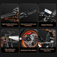 Electric Dirt Bike for Teens Adults Age 13+, 3000W Peak Ebike, 36 Mph Speed, Equipped with 48V 20.8AH, Customized