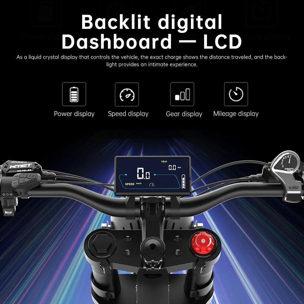 EKXBike X21 Readygo Adult E-bike 2000W Powerful Motor 48V35AH Battery 55km/h Speed 20'x4.0 Tires Ideal for Snow Mountain Terrain