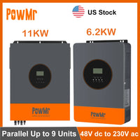 US Stock 6.2KW 11KW Hybrid Solar Inversor 48VDC to 230VAC Wtih 120A 150A MPPT Solar Charge Parallel Inverter Fit Lithium Battery