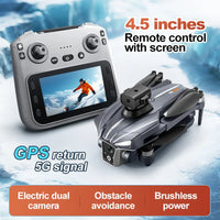 K18MAX GPS Drone 8K HD Camera 4.5 Inch Screen Remote FPV Smart Obstacle Avoidance Auto Return Foldable Quadcopter Birthday Gift