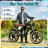 RIDSTAR Luxe30-25 Electric Bike for Adults Motor 2000W Max 34MPH Battery 48V 25Ah 20" Electric Dirt Bike Hydraulic 7-Speed