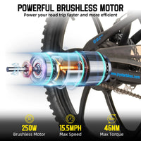 JOYSTAR Electric Bike for Kids Teens Ages 7+ with 250W Motor, 15 Miles 15MPH Electric Mountain Bicycle Safe Mini Ebikes