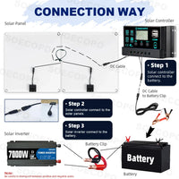 7000W Portable Solar Power Kit 600W High-Efficiency Panel + 100A Controller + 12V to 110V/220V Inverter Ideal for RV Camping