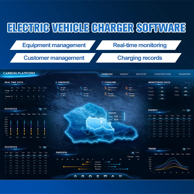 Commercial New Energy Vehicle Charging Pile CCS Electric Car Charger Floor Mounted EV Solar DC Fast Charging Station