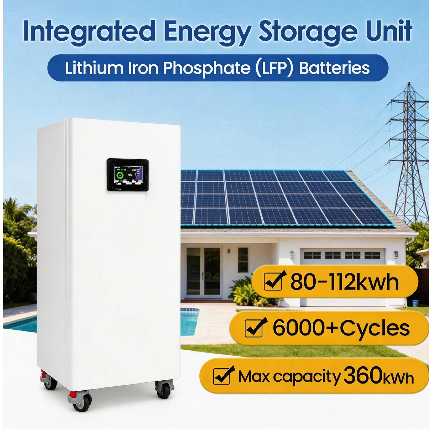 Off Grid Solar Energy System Full Set 10Kw 20Kw Home Solar Power System With 300Ah LiFePO4 Battery and Inverter