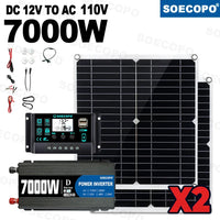 7000W Portable Solar Power Kit 600W High-Efficiency Panel + 100A Controller + 12V to 110V/220V Inverter Ideal for RV Camping