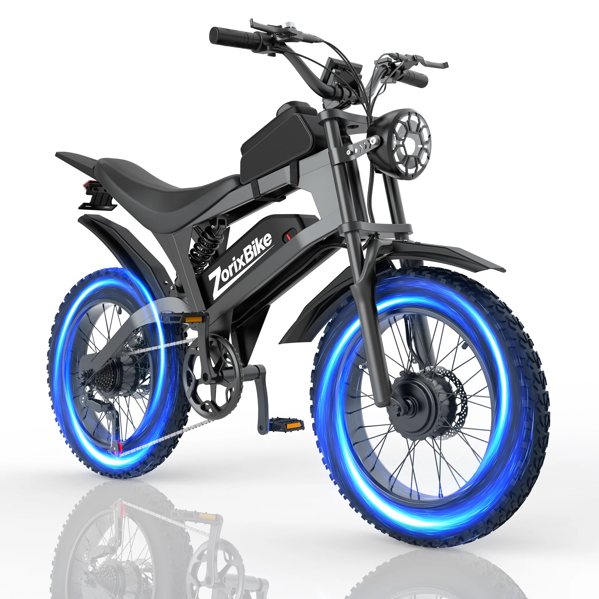 ZorixBike R8 Pro Adult Ebike–3000W Brushless Motor 35MPH 48V 20Ah Lithium-Ion Battery 60–80Mi Range Hydraulic Disc Brakes