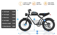 Kickwey K7 Adult Electric Bicycle 1500w 48V23ah Ebike 46km/h Mountain Electric Bike 20" Fat Tire Dirtbike Motorcycle E Bike