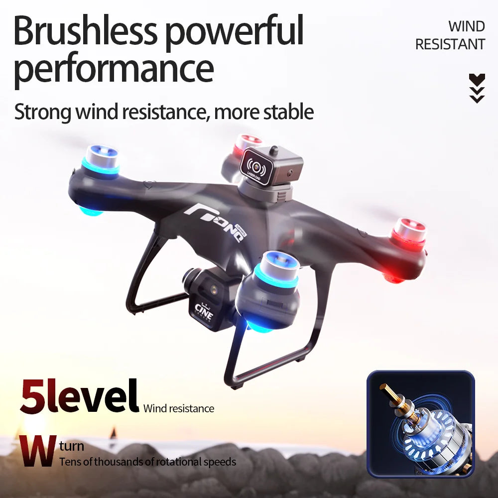 Dual Camera Screen-Controlled Aerial Drone with Cool Night Navigation Lights - Remote Control UAV Toy