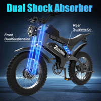 ZorixBike R8 Pro Adult Ebike–3000W Brushless Motor 35MPH 48V 20Ah Lithium-Ion Battery 60–80Mi Range Hydraulic Disc Brakes