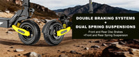 1200W Off Road Electric Scooter for Adults 48V Long Range E-Scooter 30MPH Fast Speed 11" Tubeless Tire Foldable Kick Scooter
