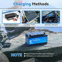 100Ah LiFePO4 Battery 12V Lithium Batteries Group 49, Built-In 100A BMS with Low-Temp Protection,4000+ Deep Cycle,, Customized