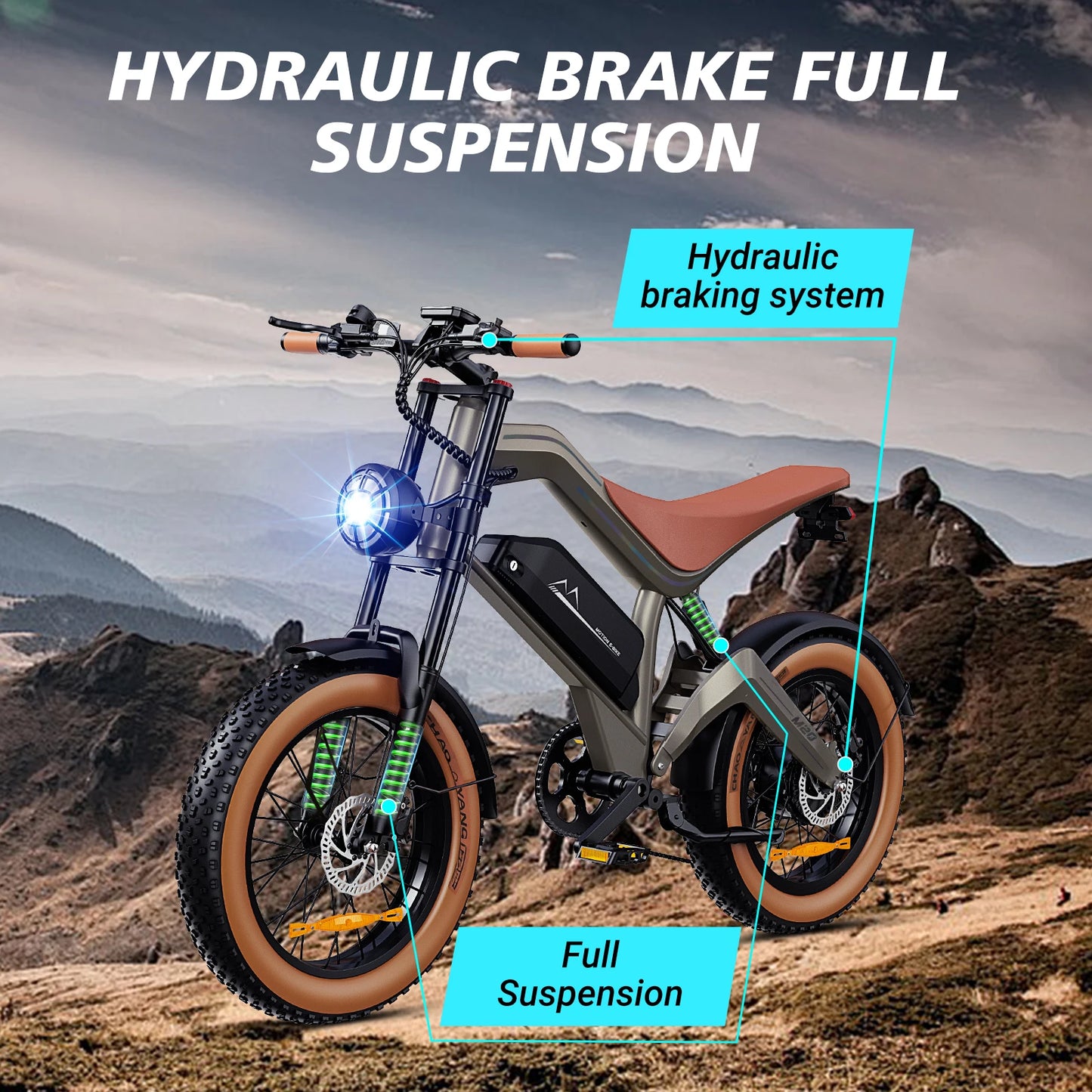 【1 Year Warranty】DYU M20 Electric Bicycle Peak 1500W Motor 48V18.2AH Lithium Battery Electric Bike Hydraulic Brake E-Bike，UL2849