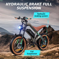 【1 Year Warranty】DYU M20 Electric Bicycle Peak 1500W Motor 48V18.2AH Lithium Battery Electric Bike Hydraulic Brake E-Bike，UL2849