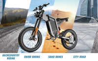 EKXBike X21 Readygo Adult E-bike 2000W Powerful Motor 48V35AH Battery 55km/h Speed 20'x4.0 Tires Ideal for Snow Mountain Terrain