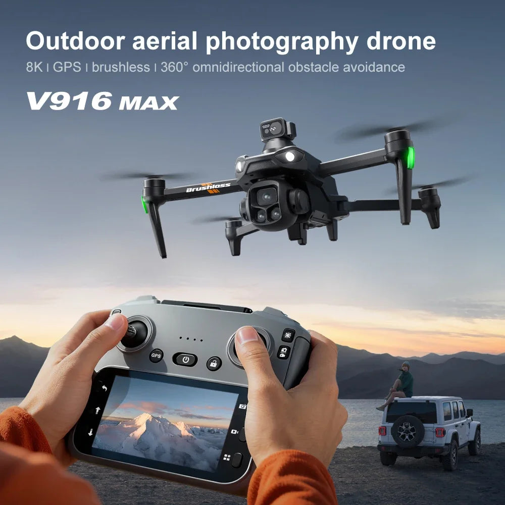 Lenovo V916MAX GPS Return Drone 5G 8K HD 4K Dual Camera Dron Remote With Screen Laser Obstacle Avoidance Drone RC Toys Gifts FPV