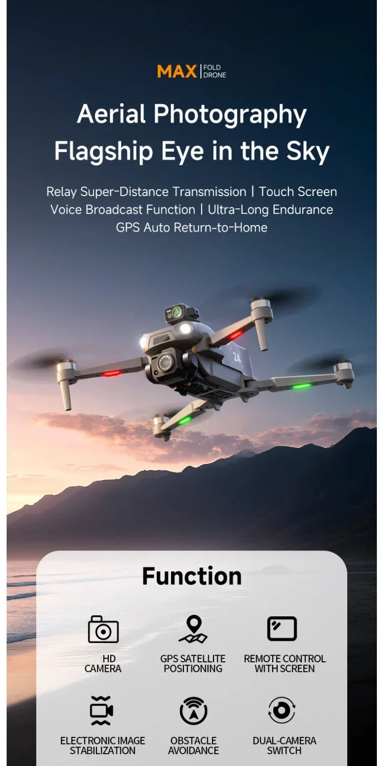 M24 GPS Drone 8K Camera Gift Delivery 5G Video Transmission Large Touch Screen Smart Obstacle Avoidance RC Quadcopter Gift Box
