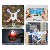 Dual Camera Screen-Controlled Aerial Drone with Cool Night Navigation Lights - Remote Control UAV Toy