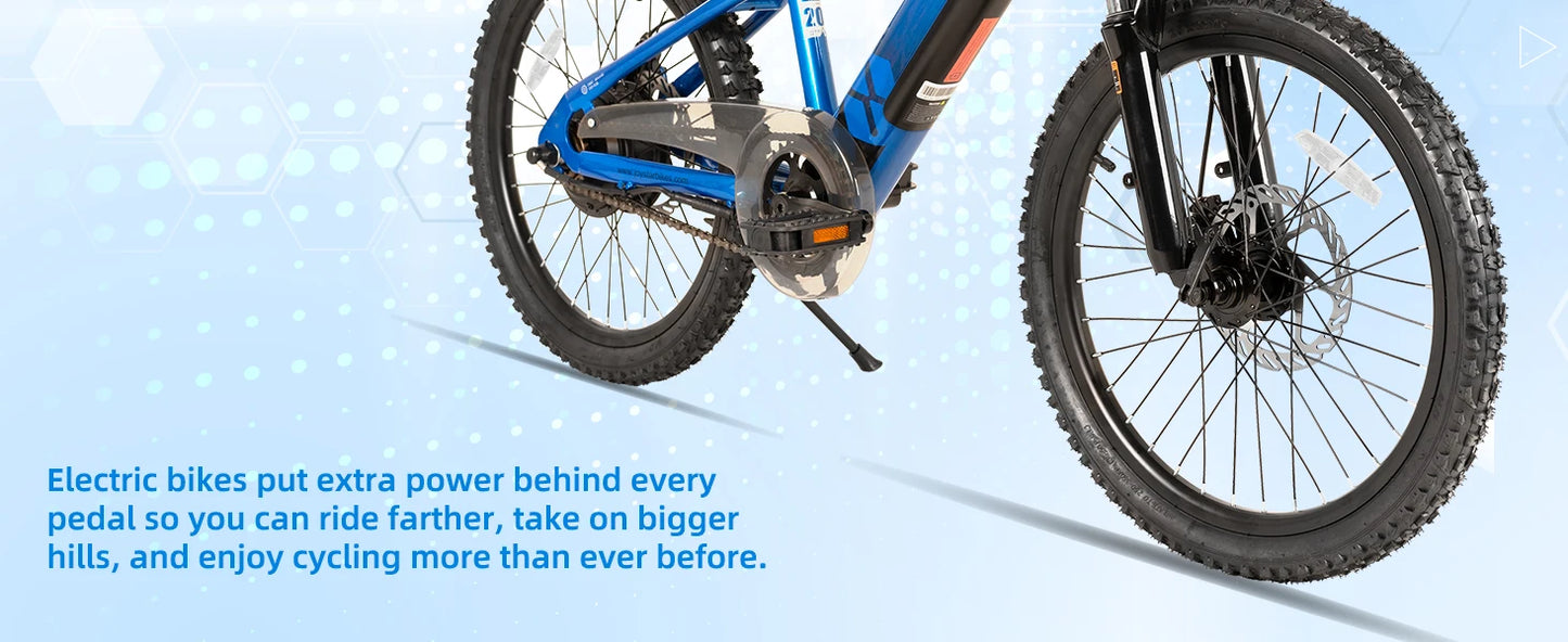 JOYSTAR Electric Bike for Kids Teens Ages 7+ with 250W Motor, 15 Miles 15MPH Electric Mountain Bicycle Safe Mini Ebikes