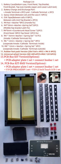 JK Inverter BMS V19 4.3 LCD  XR11-48V280AH 16S 51.2V LiFePO4 Battery Box DIY Kit For EVE CATL 280 310AH Solar Home Energy Storag