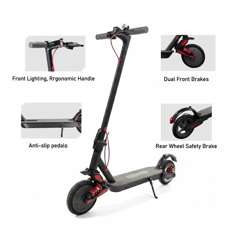 New Electric Scooter X6 for Adults 500W Power Electric Scooter with Dual Shock Absorption Light Weight Foldable E-scooter