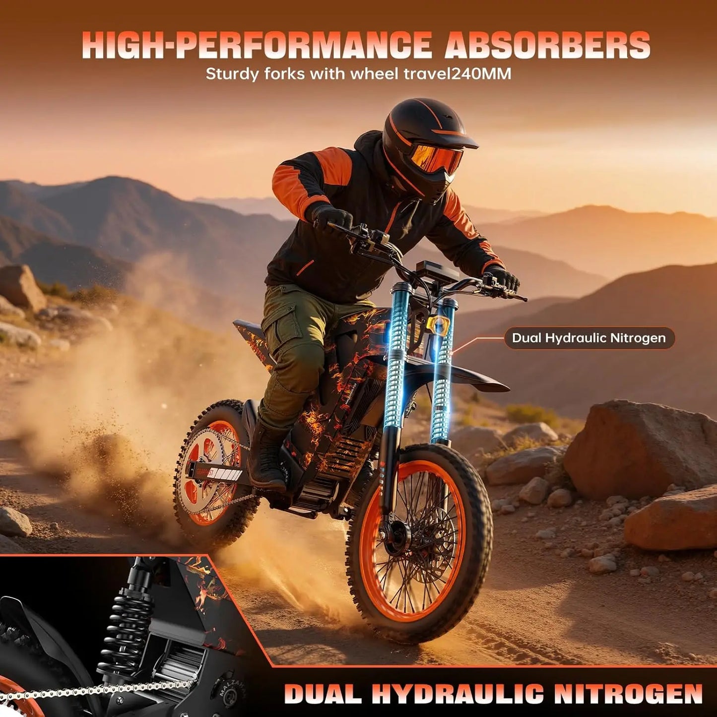 Electric Dirt Bike for Teens Adults Age 13+, 3000W Peak Ebike, 36 Mph Speed, Equipped with 48V 20.8AH, Customized
