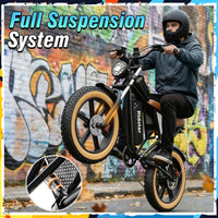 RIDSTAR Luxe30-25 Electric Bike for Adults Motor 2000W Max 34MPH Battery 48V 25Ah 20" Electric Dirt Bike Hydraulic 7-Speed