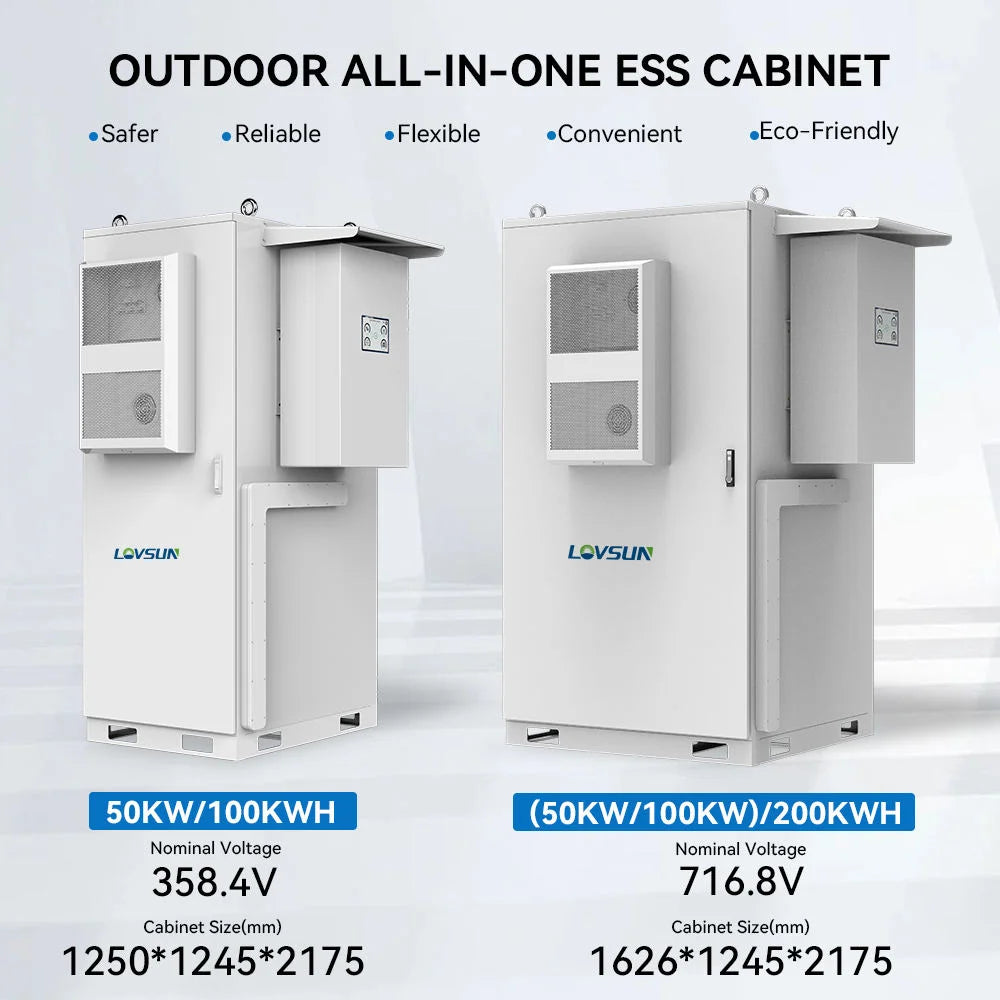 50KW 100KW 200KWh Modular BESS, Integrated Container Solar Battery Commercial Storage System