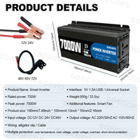 7000W Portable Solar Power Kit 600W High-Efficiency Panel + 100A Controller + 12V to 110V/220V Inverter Ideal for RV Camping