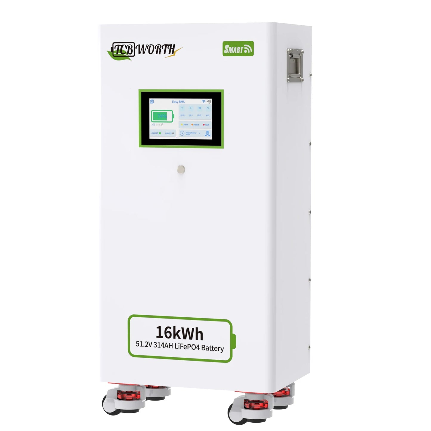 TCBWORTH 48V(51.2V) 314Ah Lithium Battery,200A BMS with CAN,RS485 Communication Interface,for Home Energy Storage,Solar System