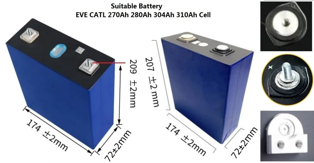JK Inverter BMS V19 4.3 LCD  XR11-48V280AH 16S 51.2V LiFePO4 Battery Box DIY Kit For EVE CATL 280 310AH Solar Home Energy Storag