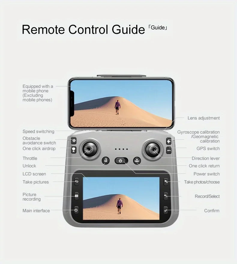 K18MAX GPS Drone 8K HD Camera 4.5 Inch Screen Remote FPV Smart Obstacle Avoidance Auto Return Foldable Quadcopter Birthday Gift