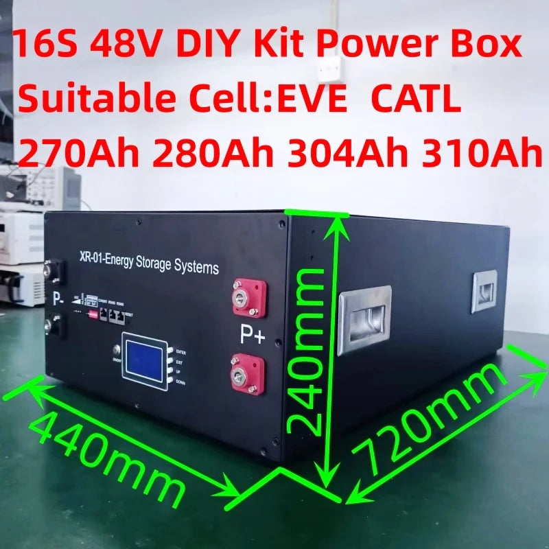 JK Inverter BMS V19 4.3 LCD  XR11-48V280AH 16S 51.2V LiFePO4 Battery Box DIY Kit For EVE CATL 280 310AH Solar Home Energy Storag
