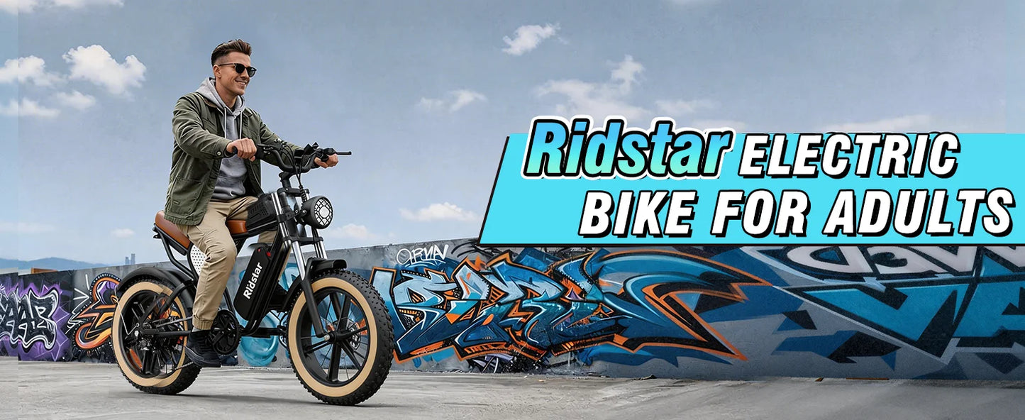 RIDSTAR Luxe30-25 Electric Bike for Adults Motor 2000W Max 34MPH Battery 48V 25Ah 20" Electric Dirt Bike Hydraulic 7-Speed