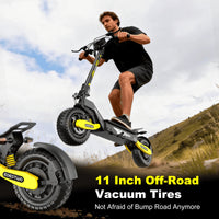 1200W Off Road Electric Scooter for Adults 48V Long Range E-Scooter 30MPH Fast Speed 11" Tubeless Tire Foldable Kick Scooter