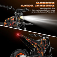 Electric Dirt Bike for Teens Adults Age 13+, 3000W Peak Ebike, 36 Mph Speed, Equipped with 48V 20.8AH, Customized