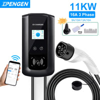 IPENGEN EV Charging Station 11KW Electric Vehicle Car Charger EVSE Wallbox Wallmount 16A Type2 Cable IEC62196 APP Control