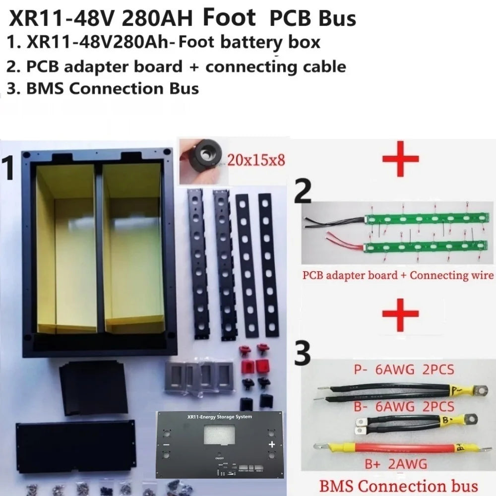 JK Inverter BMS V19 4.3 LCD  XR11-48V280AH 16S 51.2V LiFePO4 Battery Box DIY Kit For EVE CATL 280 310AH Solar Home Energy Storag